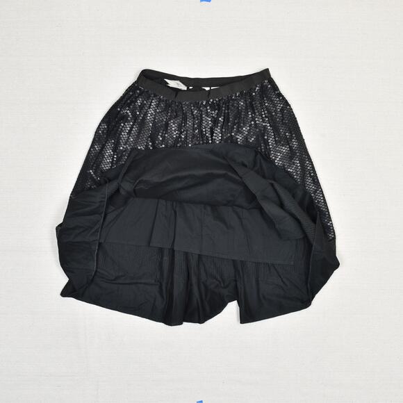 NEW Talbots Women A Line Skirt Sequin Zip Cotton Black Size 6 - Picture 2 of 8